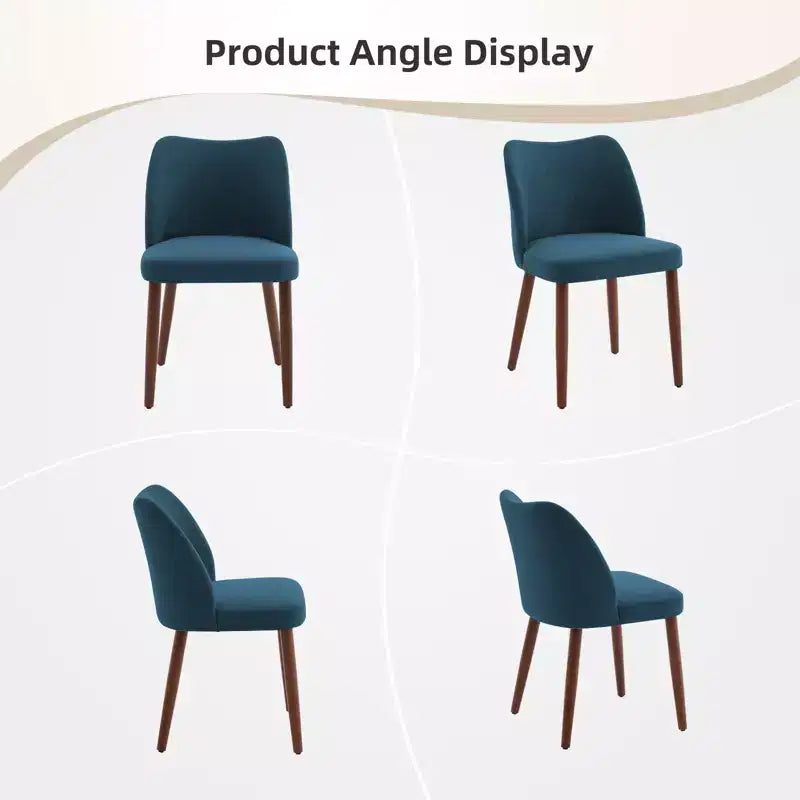 Chaises de salle à manger modernes à dossier ailé (lot de 2) avec revêtement en tissu de lin, coussins épais pour un confort d'assise durable