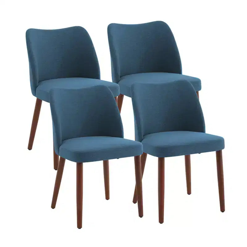 Chaises de salle à manger modernes à dossier ailé (lot de 2) avec revêtement en tissu de lin, coussins épais pour un confort d'assise durable