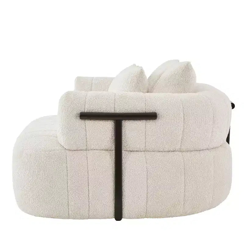 ModernLuxe Grand Canapé 64'' Bouclé Nuage, Chaise Longue sans Structure Soutenue par Métal pour Salon/Chambre à Coucher