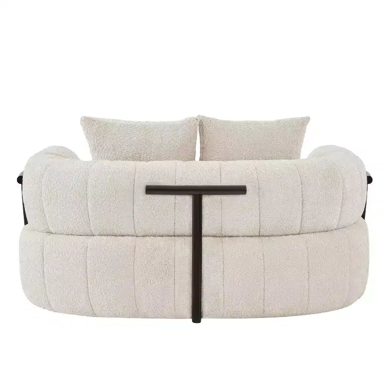 ModernLuxe Grand Canapé 64'' Bouclé Nuage, Chaise Longue sans Structure Soutenue par Métal pour Salon/Chambre à Coucher