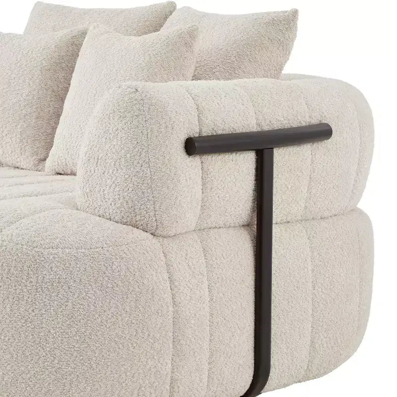 ModernLuxe Grand Canapé 64'' Bouclé Nuage, Chaise Longue sans Structure Soutenue par Métal pour Salon/Chambre à Coucher