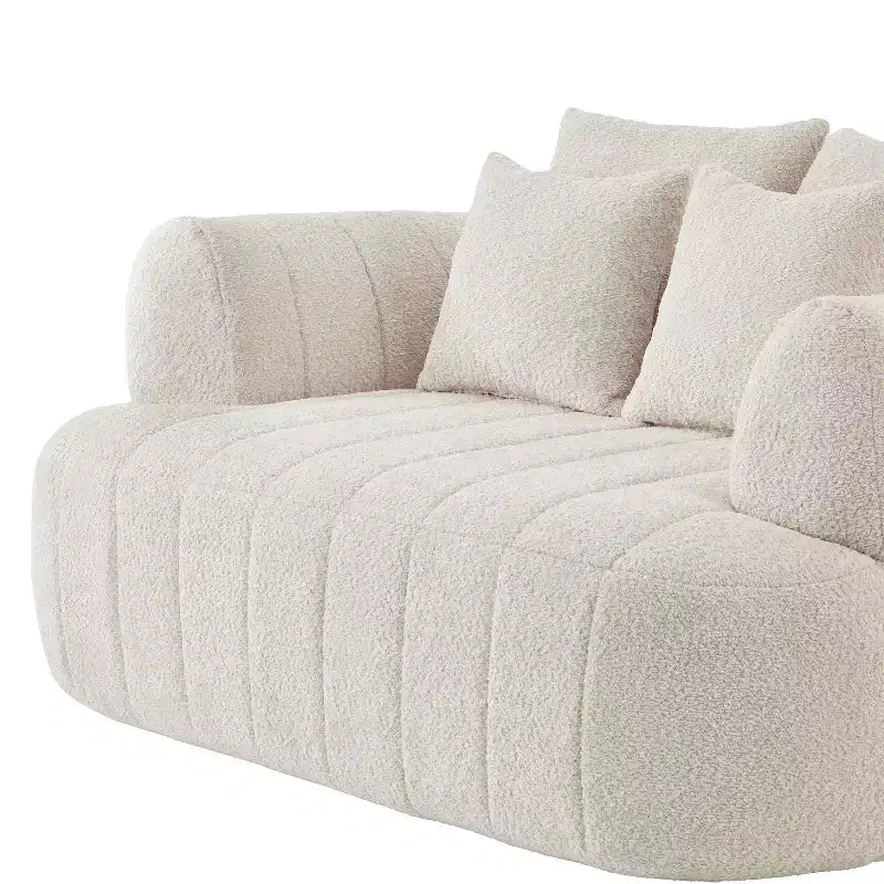 ModernLuxe Grand Canapé 64'' Bouclé Nuage, Chaise Longue sans Structure Soutenue par Métal pour Salon/Chambre à Coucher