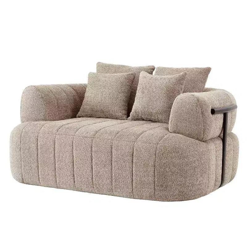 ModernLuxe Grand Canapé 64'' Bouclé Nuage, Chaise Longue sans Structure Soutenue par Métal pour Salon/Chambre à Coucher