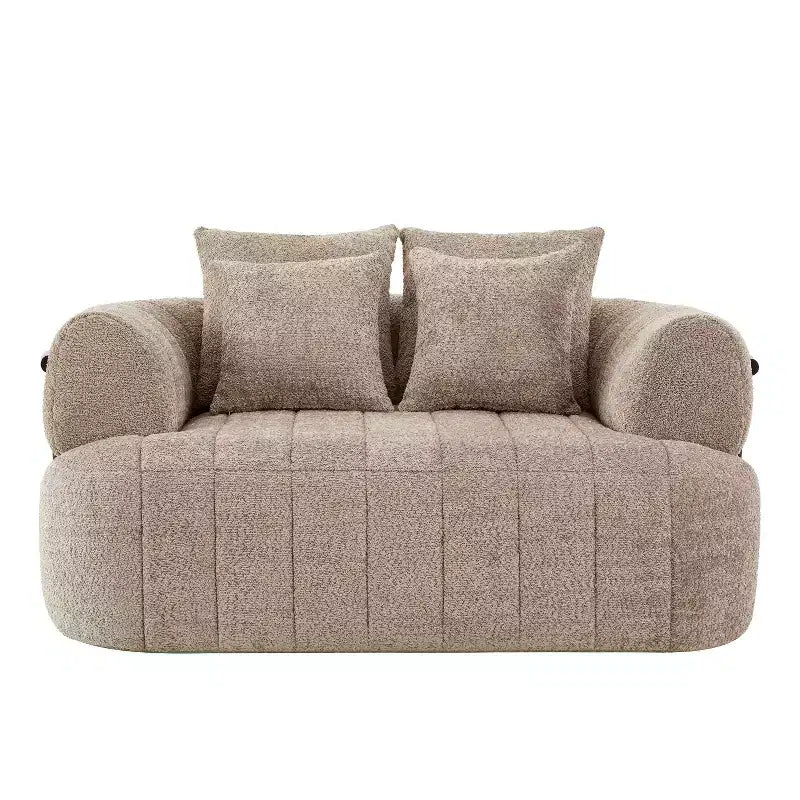 ModernLuxe Grand Canapé 64'' Bouclé Nuage, Chaise Longue sans Structure Soutenue par Métal pour Salon/Chambre à Coucher