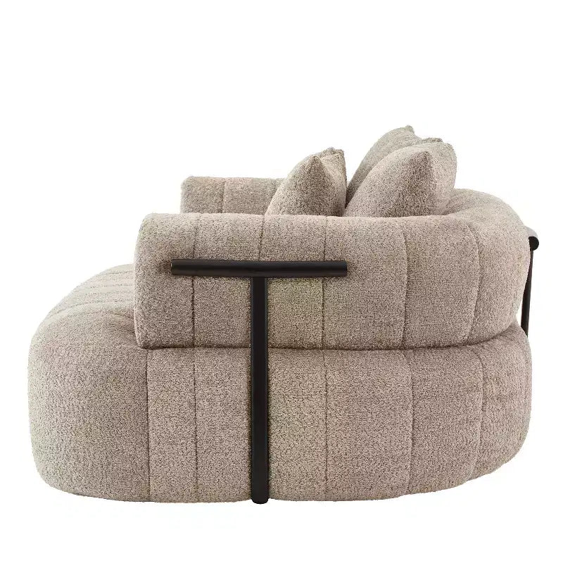 ModernLuxe Grand Canapé 64'' Bouclé Nuage, Chaise Longue sans Structure Soutenue par Métal pour Salon/Chambre à Coucher
