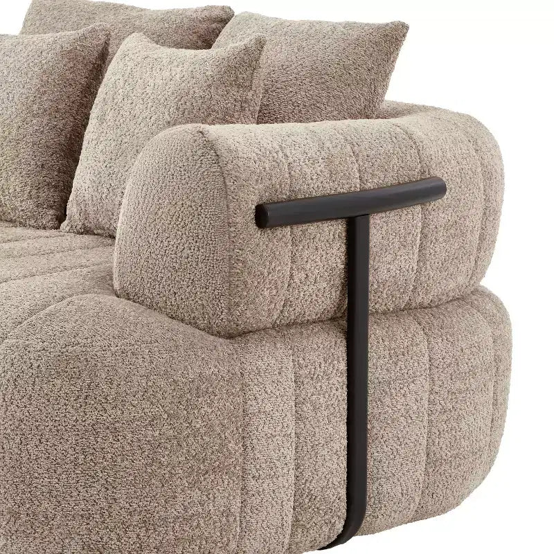 ModernLuxe Grand Canapé 64'' Bouclé Nuage, Chaise Longue sans Structure Soutenue par Métal pour Salon/Chambre à Coucher