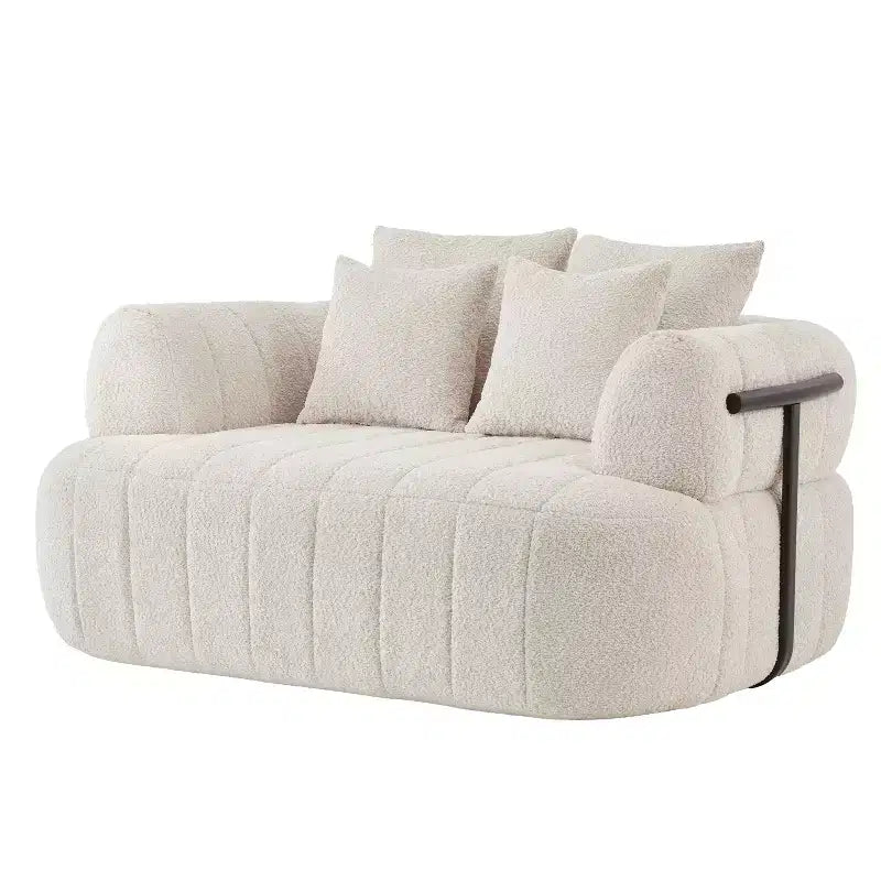 ModernLuxe Grand Canapé 64'' Bouclé Nuage, Chaise Longue sans Structure Soutenue par Métal pour Salon/Chambre à Coucher