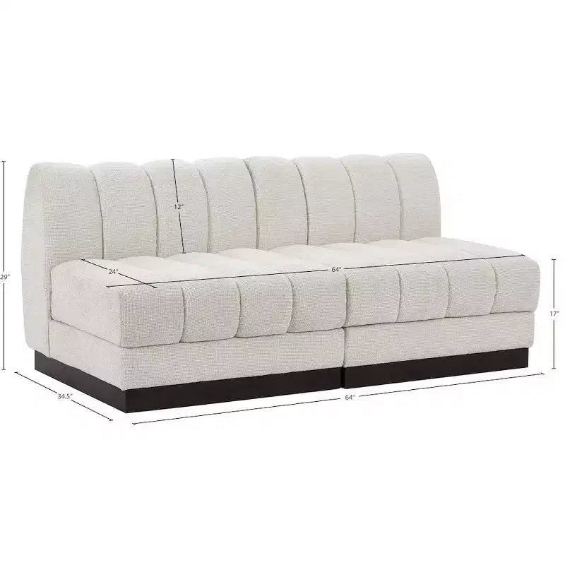 Canapé modulable en tissu chenille Quinn de Meridian Furniture