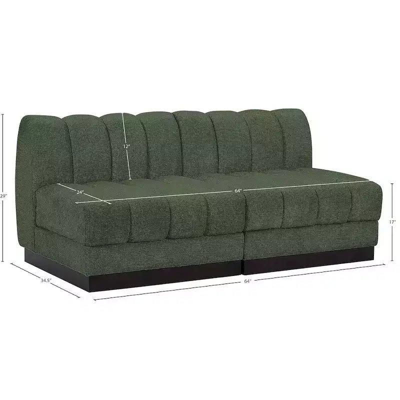 Canapé modulable en tissu chenille Quinn de Meridian Furniture