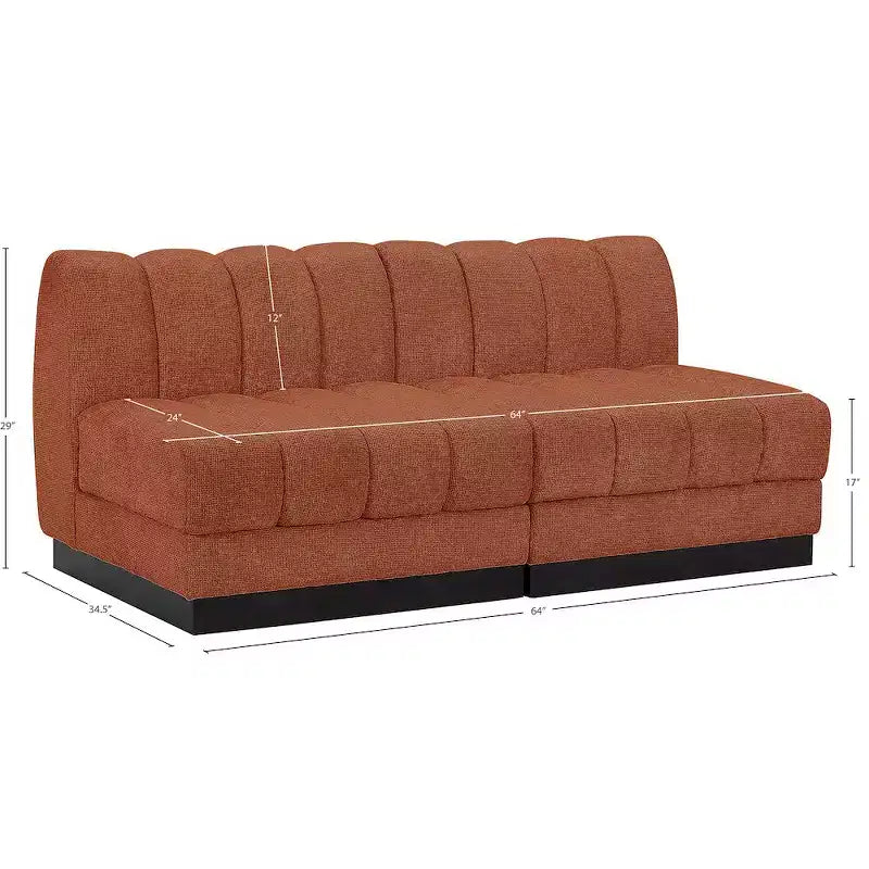 Canapé modulable en tissu chenille Quinn de Meridian Furniture