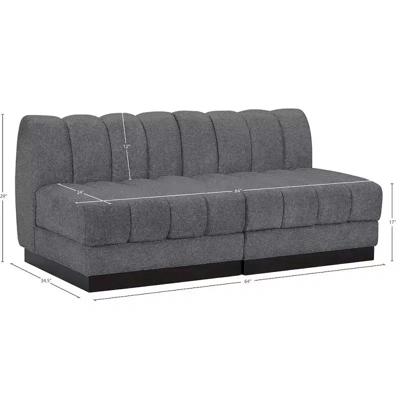 Canapé modulable en tissu chenille Quinn de Meridian Furniture