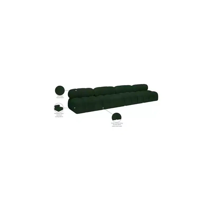 Canapé modulable en tissu bouclé vert Ames de Meridian Furniture