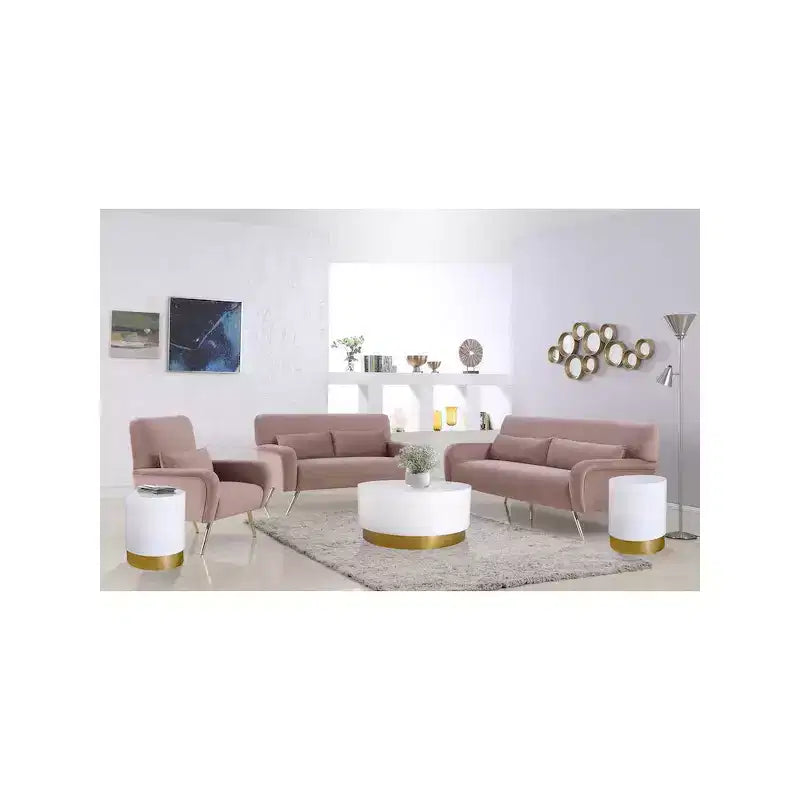 Table d'appoint Meridian Furniture Deco Blanc/Or