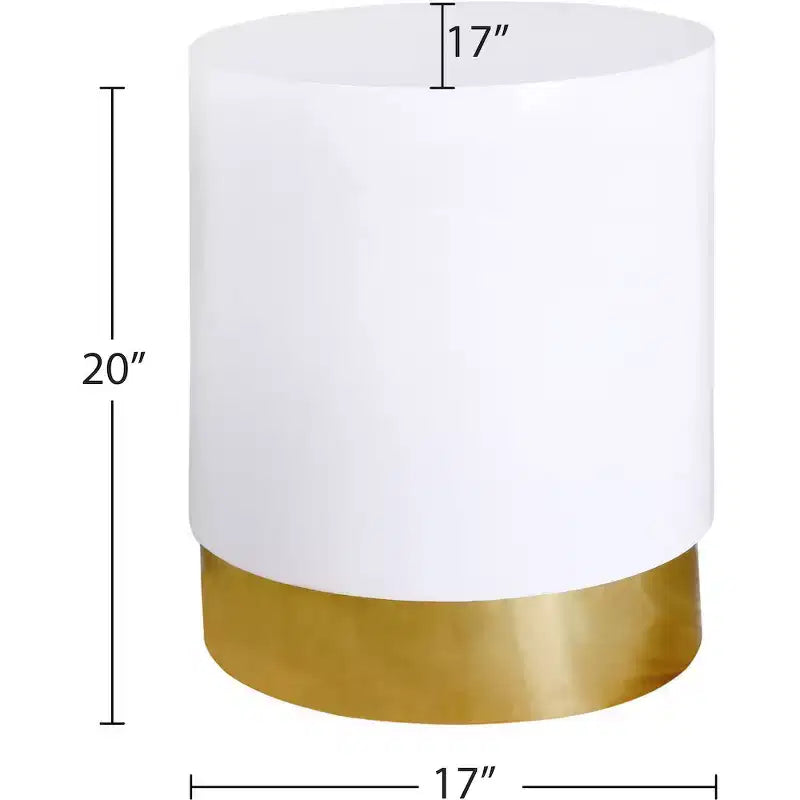 Table d'appoint Meridian Furniture Deco Blanc/Or