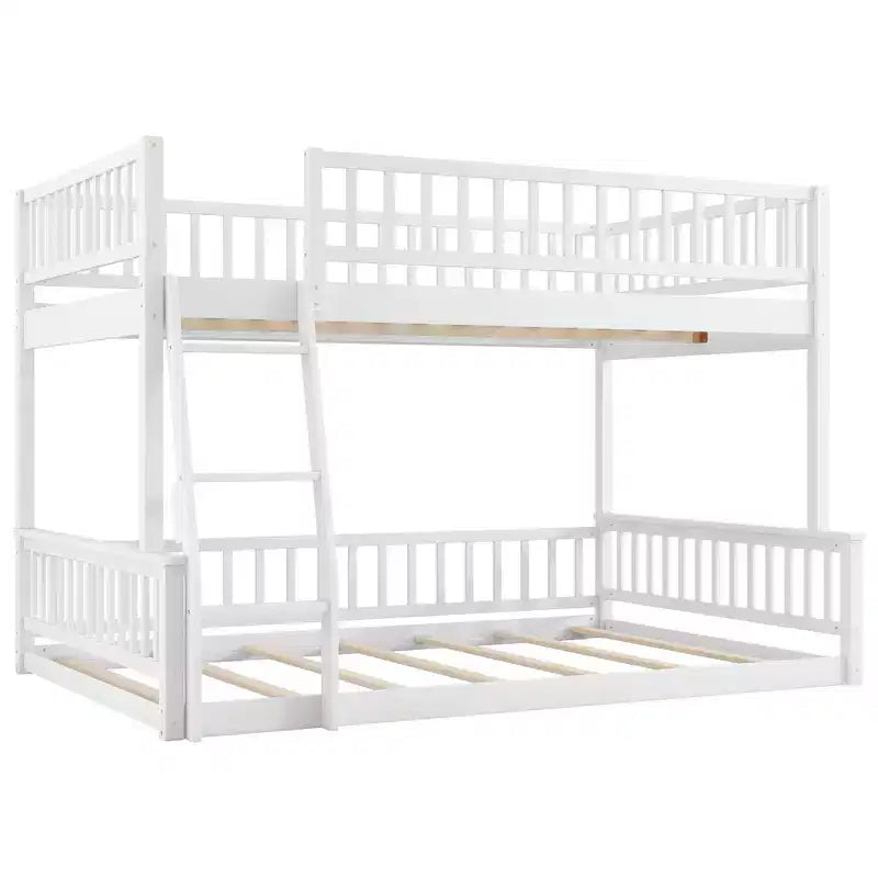 Lit en bois Queen Size FAMYYT avec garde-corps, échelle, montage facile