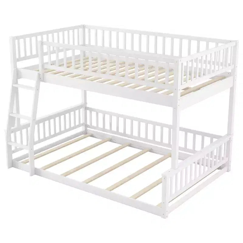 Lit en bois Queen Size FAMYYT avec garde-corps, échelle, montage facile
