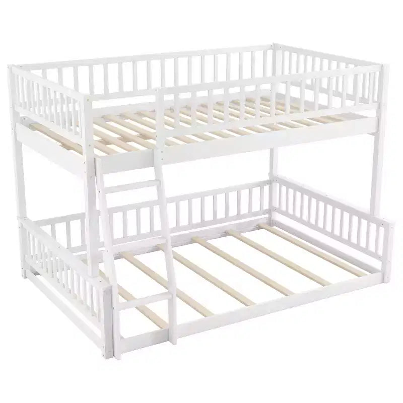 Lit en bois Queen Size FAMYYT avec garde-corps, échelle, montage facile