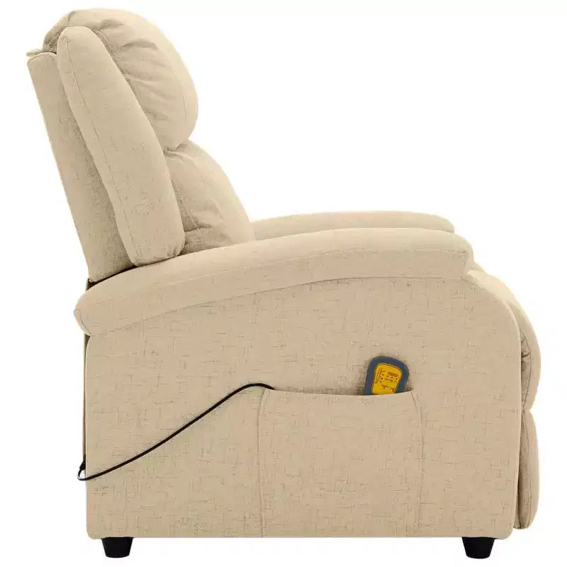 vidaXL Fauteuil de massage Crème Tissu et métal Medium