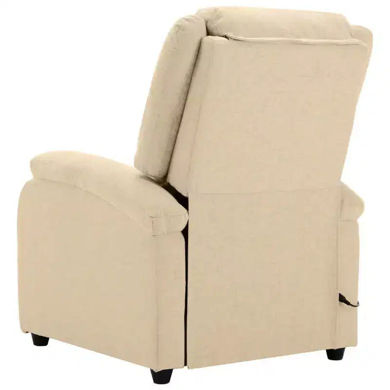 vidaXL Fauteuil de massage Crème Tissu et métal Medium