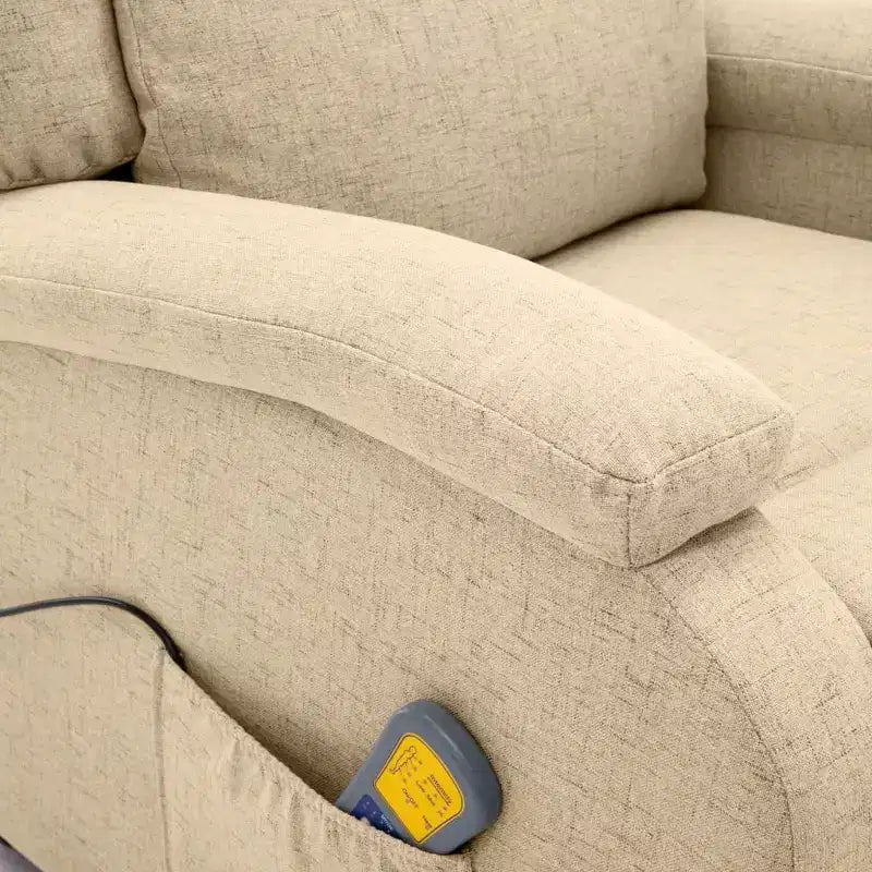 vidaXL Fauteuil de massage Crème Tissu et métal Medium