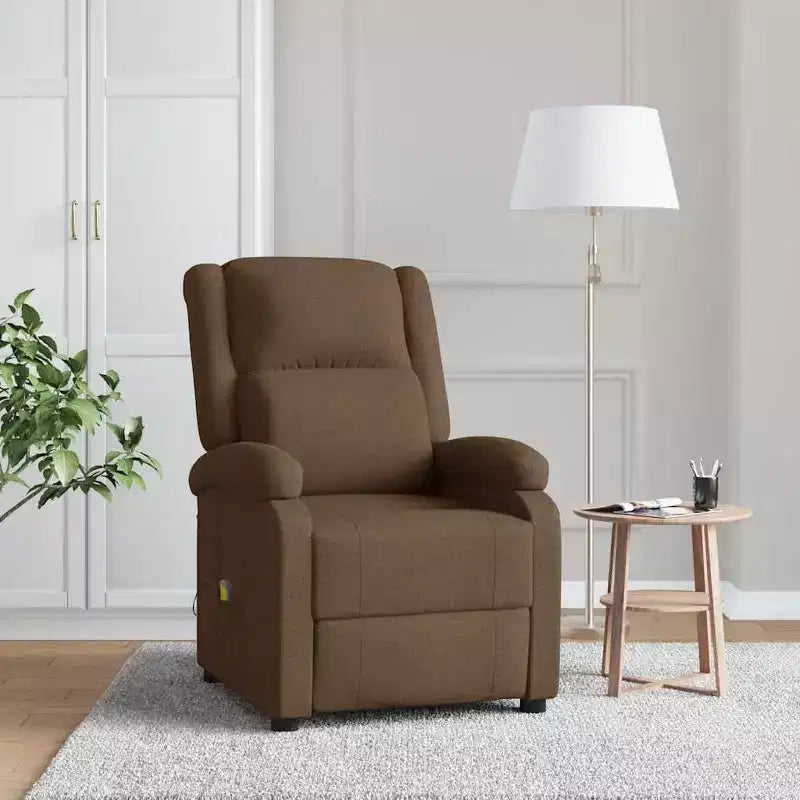 vidaXL Fauteuil de massage Crème Tissu et métal Medium