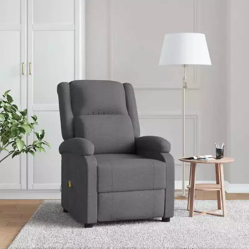 vidaXL Fauteuil de massage Crème Tissu et métal Medium