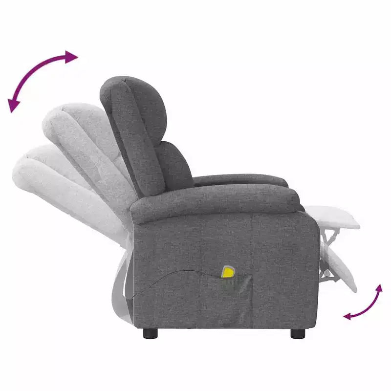 vidaXL Fauteuil de massage Crème Tissu et métal Medium