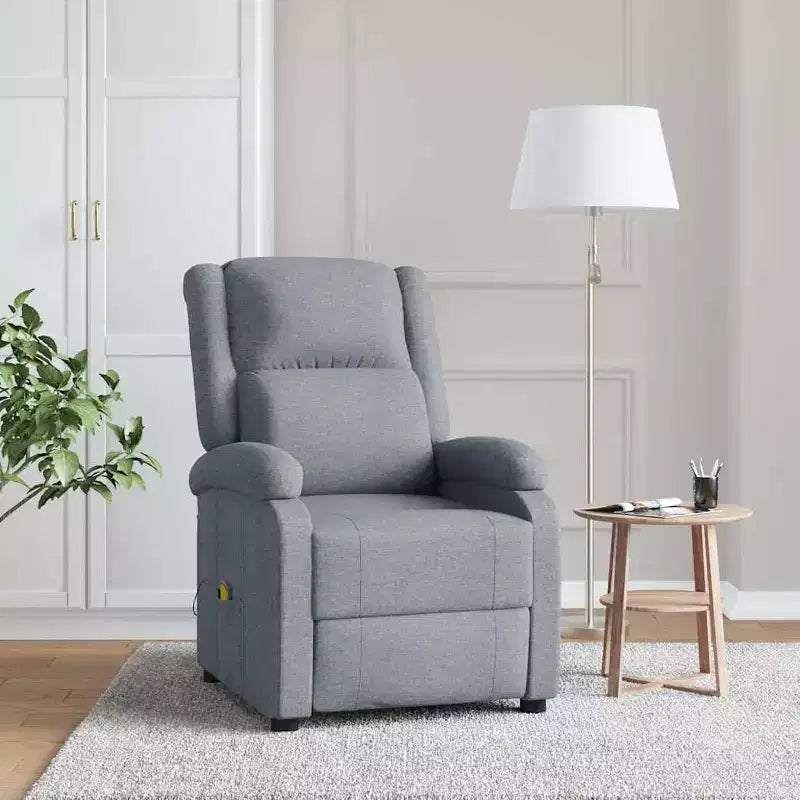 vidaXL Fauteuil de massage Crème Tissu et métal Medium