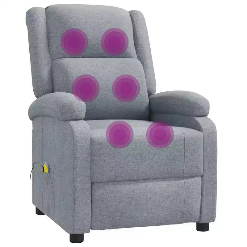 vidaXL Fauteuil de massage Crème Tissu et métal Medium