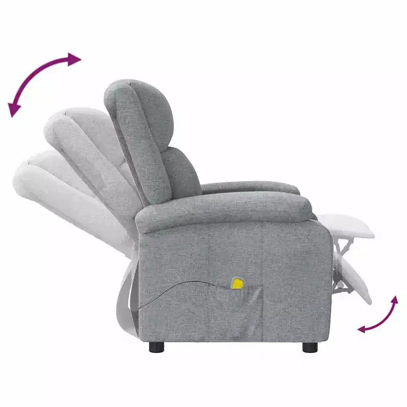 vidaXL Fauteuil de massage Crème Tissu et métal Medium