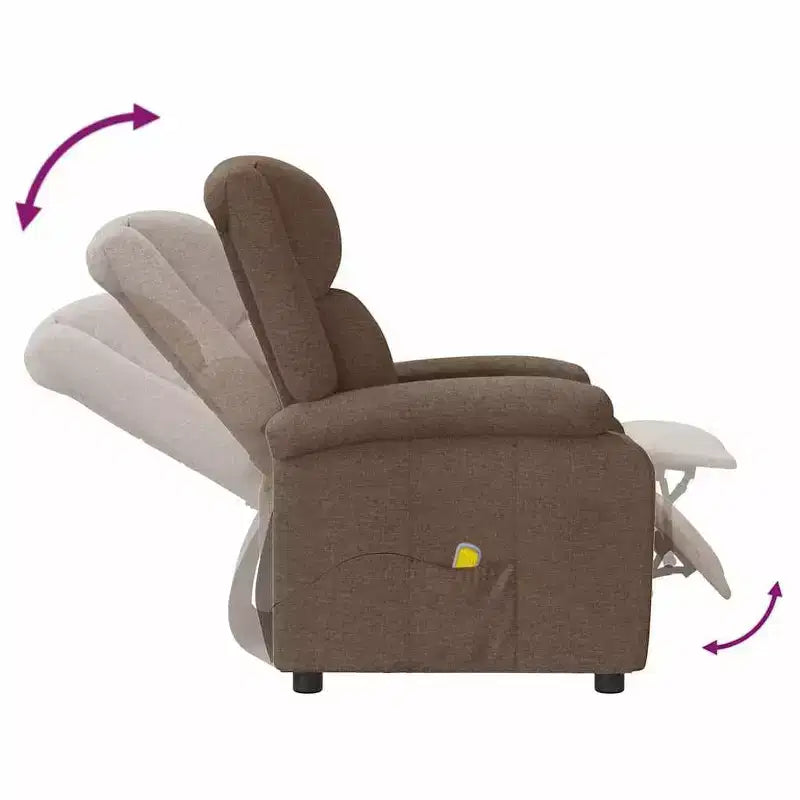 vidaXL Fauteuil de massage Crème Tissu et métal Medium