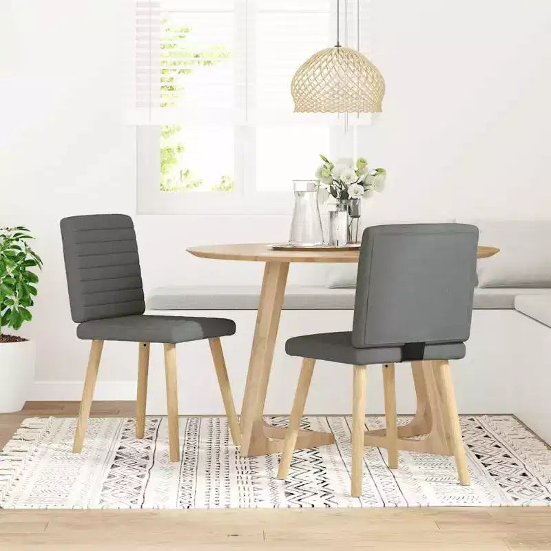 vidaXL Lot de 4 chaises de salle à manger gris foncé