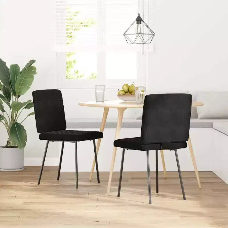 vidaXL Chaises de salle à manger lot de 4 Velours noir (100 % polyester), contreplaqué, métal