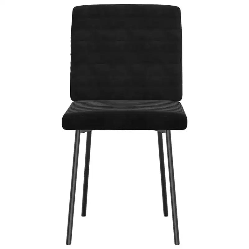 vidaXL Chaises de salle à manger lot de 4 Velours noir (100 % polyester), contreplaqué, métal