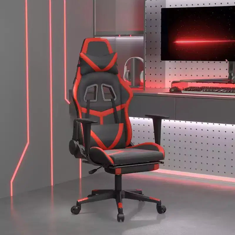 vidaXL Chaise de jeu noir et rouge