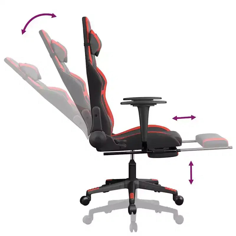 vidaXL Chaise de jeu noir et rouge