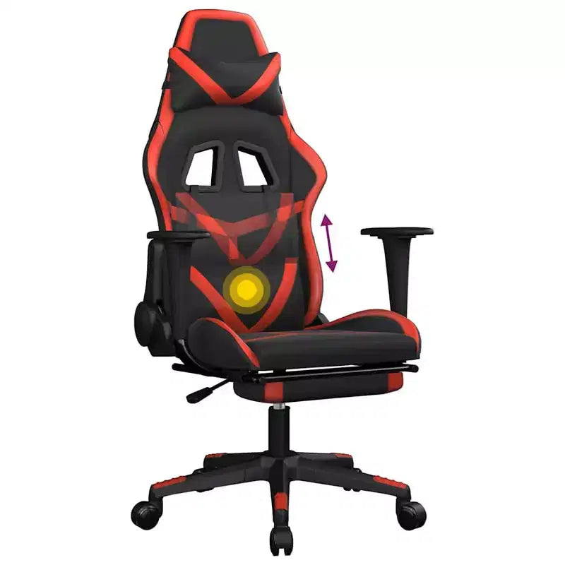 vidaXL Chaise de jeu noir et rouge