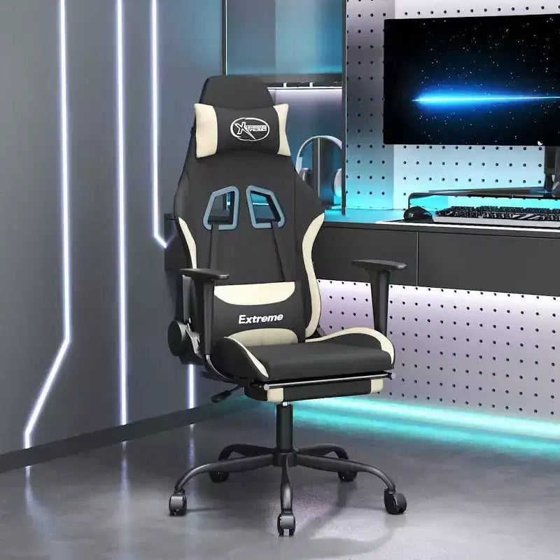 vidaXL Chaise de jeu noir et crème