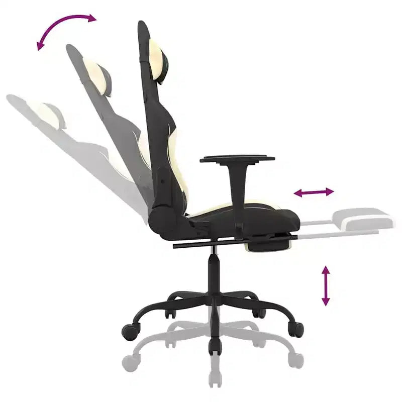 vidaXL Chaise de jeu noir et crème