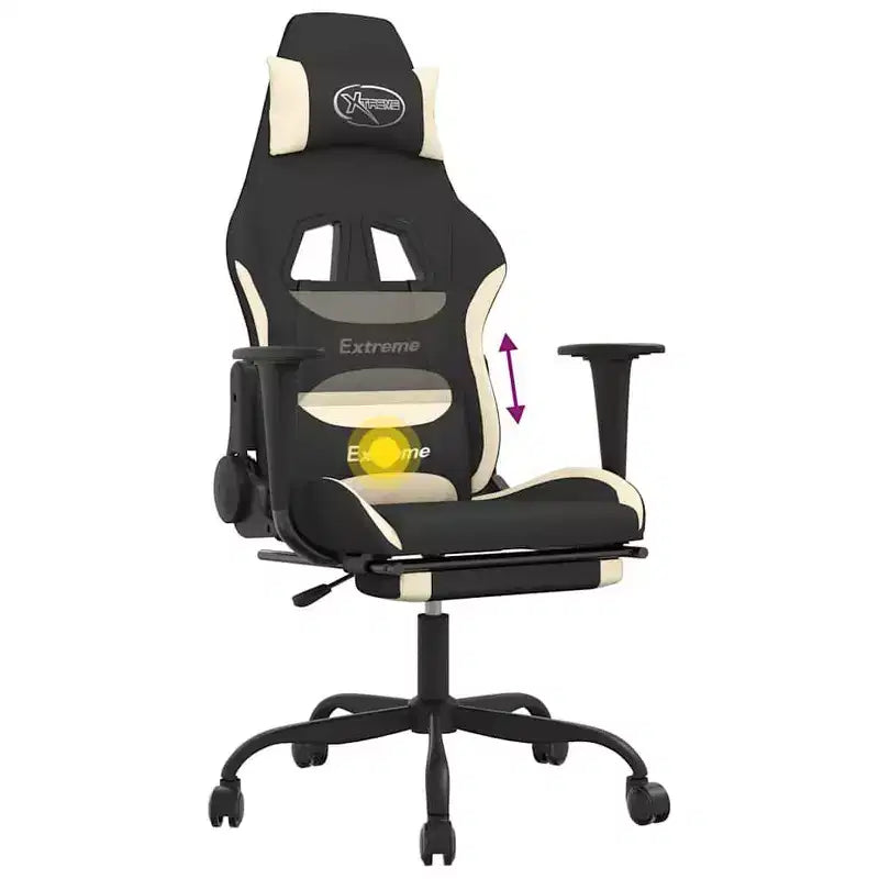 vidaXL Chaise de jeu noir et crème
