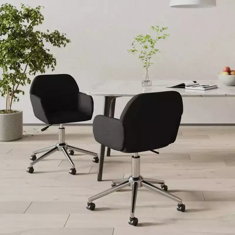 vidaXL Chaises de salle à manger pivotantes 2 pcs Tissu gris clair