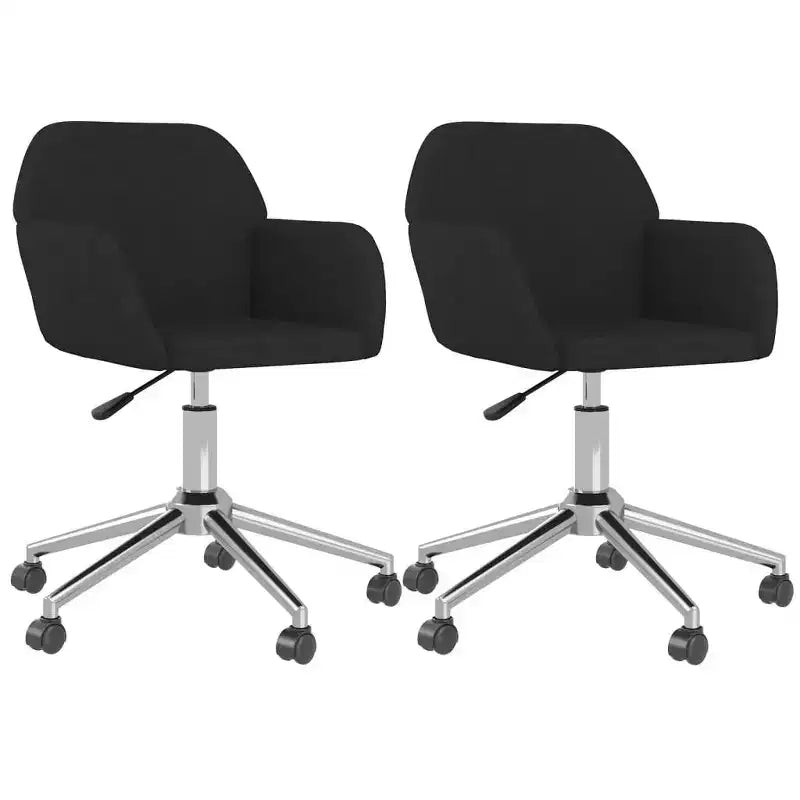 vidaXL Swivel Dining Chairs 2 pcs Light Gray Fabric