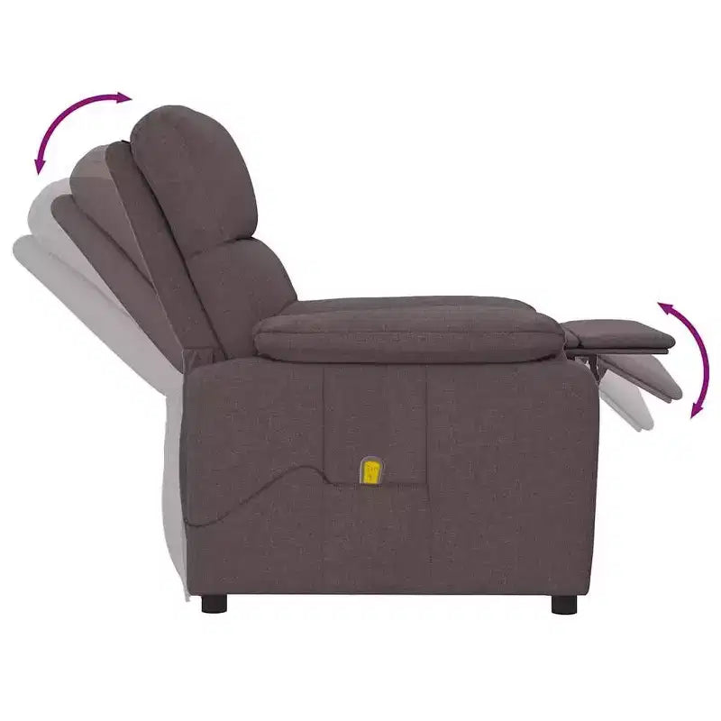 vidaXL Fauteuil de massage Marron Tissu, Bois, Métal Large