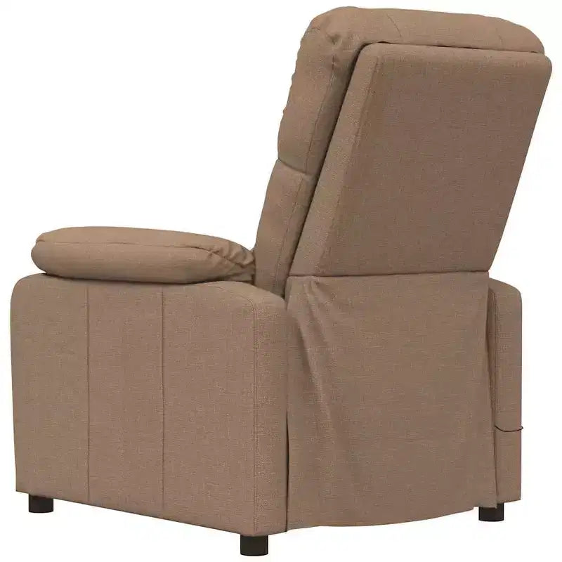 vidaXL Fauteuil de massage Marron Tissu, Bois, Métal Large