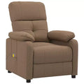 vidaXL Fauteuil de massage Marron Tissu, Bois, Métal Large