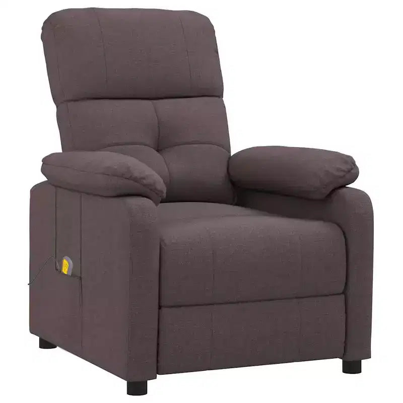 vidaXL Fauteuil de massage Marron Tissu, Bois, Métal Large
