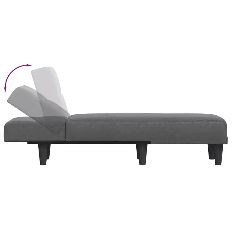 vidaXL Chaise longue Gris foncé 100 % polyester, contreplaqué Taille unique