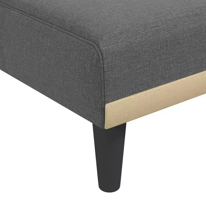 vidaXL Chaise longue Gris foncé 100 % polyester, contreplaqué Taille unique
