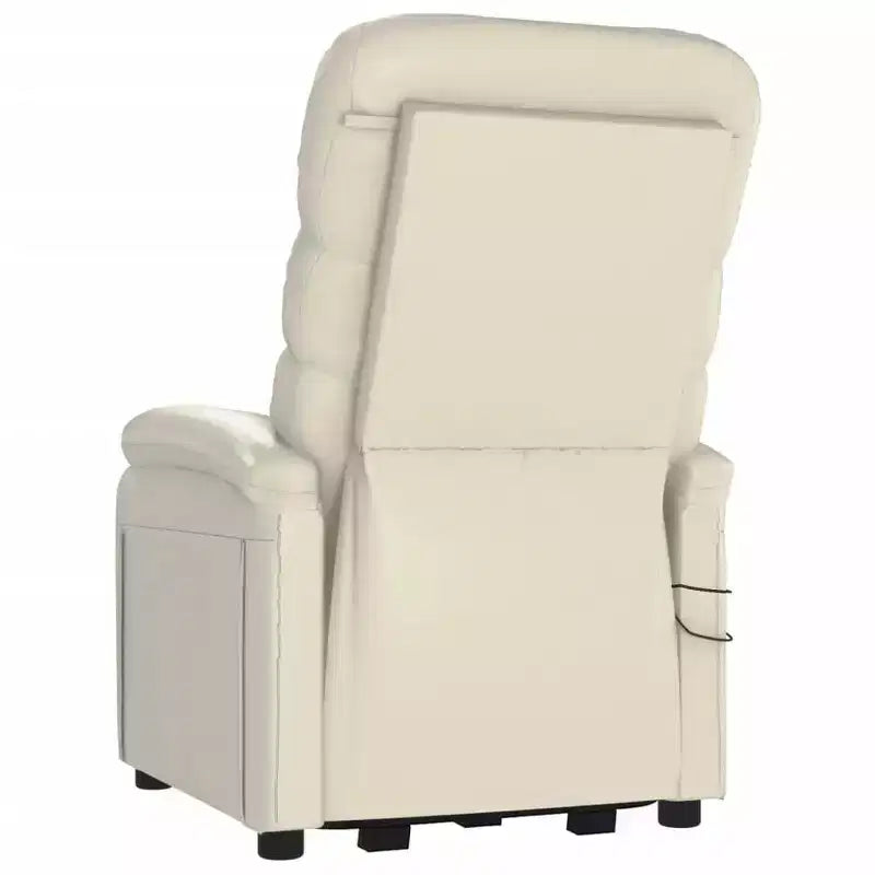 vidaXL Fauteuil de massage vertical crème/blanc en similicuir
