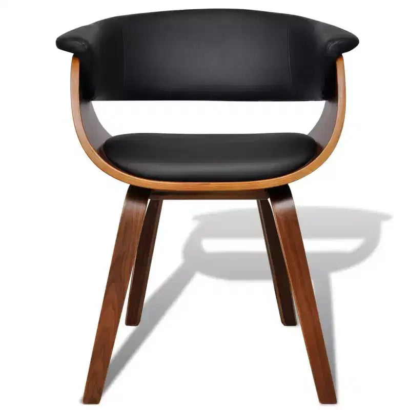 vidaXL Chaise de salle à manger similicuir et bois noir et marron Standard